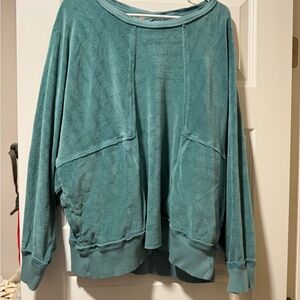 Free People Movement Teal Crew Neck Sweatshirt